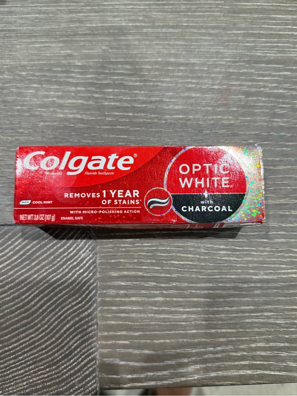 Colgate Optic White with Charcoal Toothpaste enamel safe